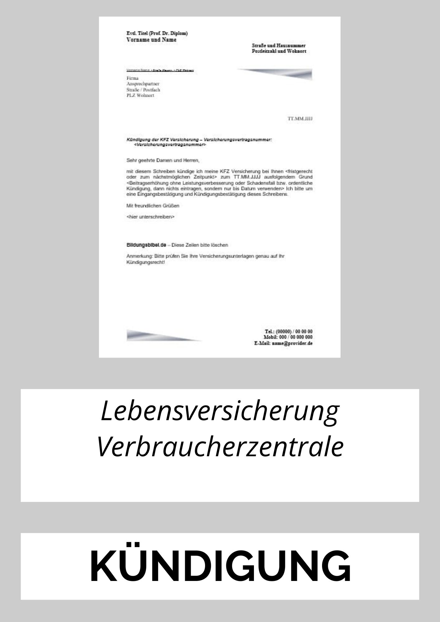 Lebensversicherung Kündigen Verbraucherzentrale